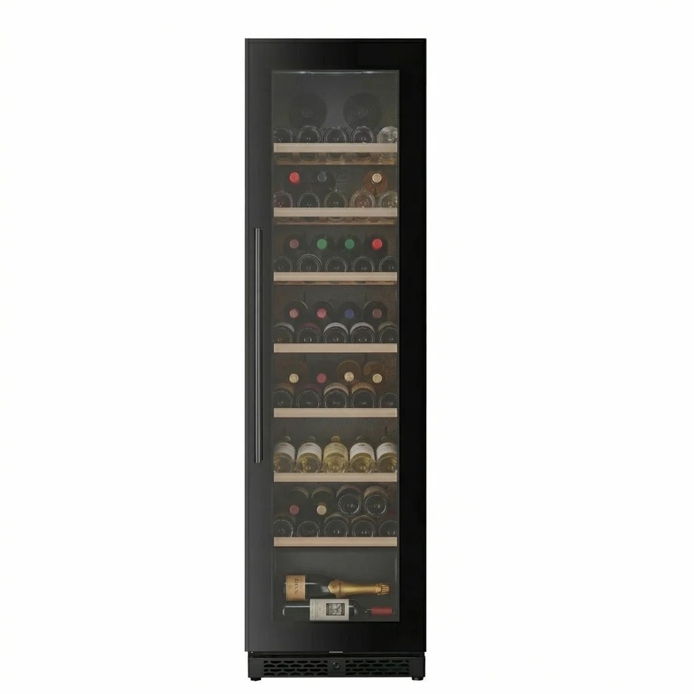 ClimaVin Noir122 Single Zone Shallow Wine Fridge, Black-Glass