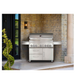 Lifestyle shot of Whistler Bibury 5 + Side burner Gas BBQ in front porch