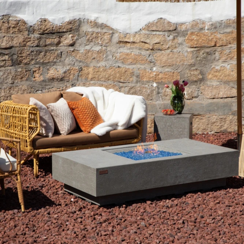 Elementi Fire Plus Monte Carlo Fire Table in Light Grey