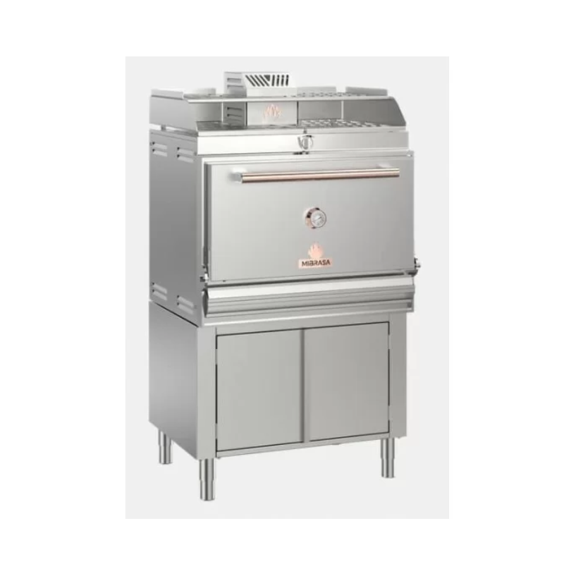 Mibrasa Charcoal Oven with Cupboard and Heating Rack in grey