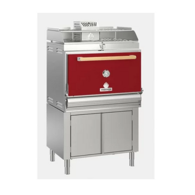Mibrasa Charcoal Oven with Cupboard and Heating Rack in red