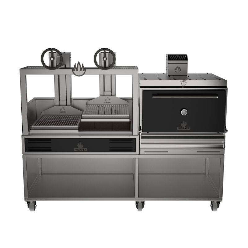 Mibrasa DUO Parrilla Single + Mibrasa Oven 75 in black