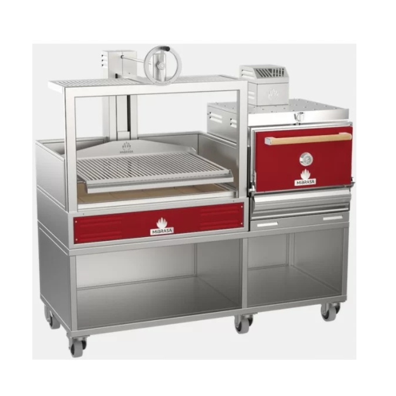 Mibrasa DUO Parrilla Single + Mibrasa Oven 75 in red