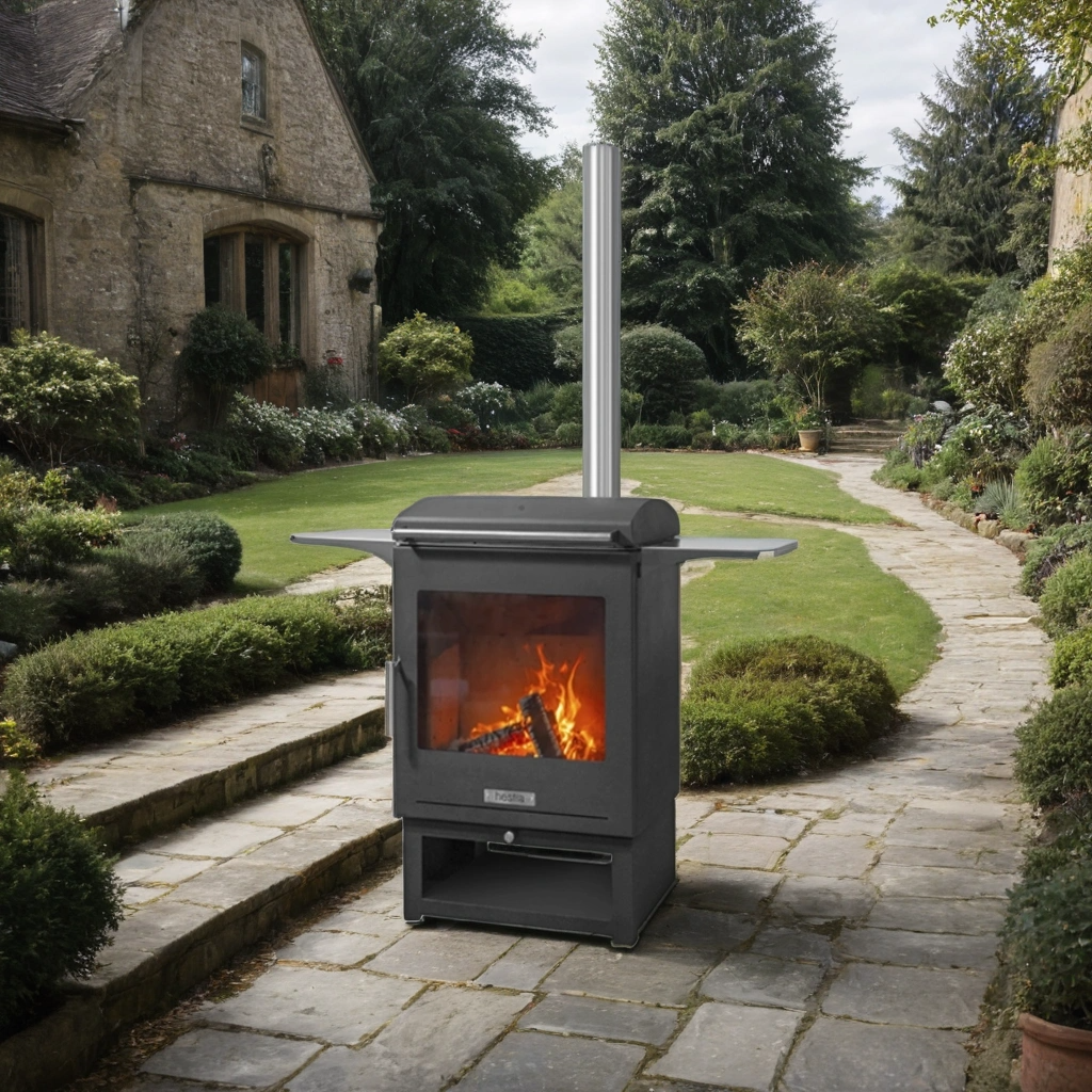 Hestia Dragonfly Outdoor Heat and Cook Grill Stainless Steel in Black