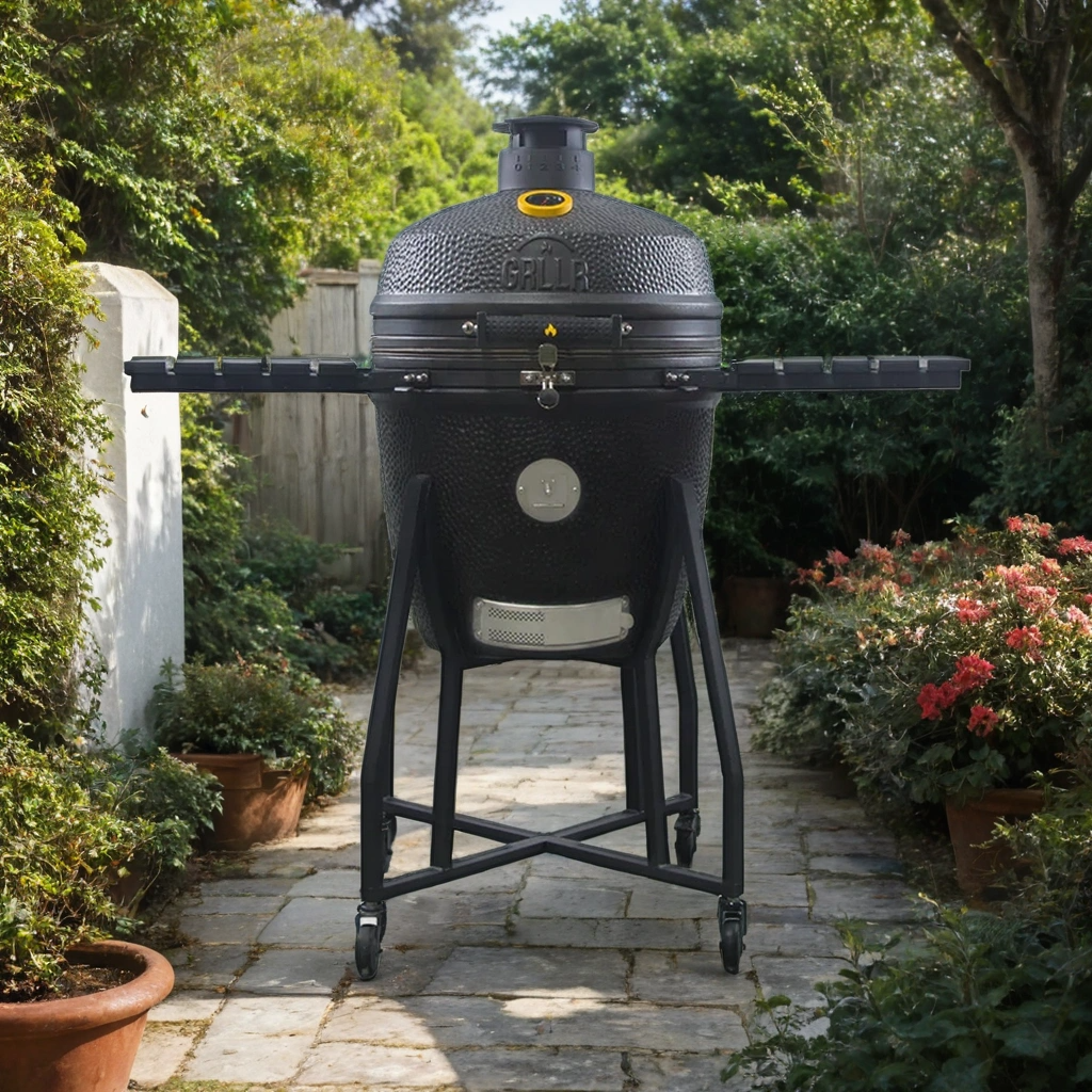 GRLLR Ember Kamado Classic 22 inch in Matt Black with Trolley