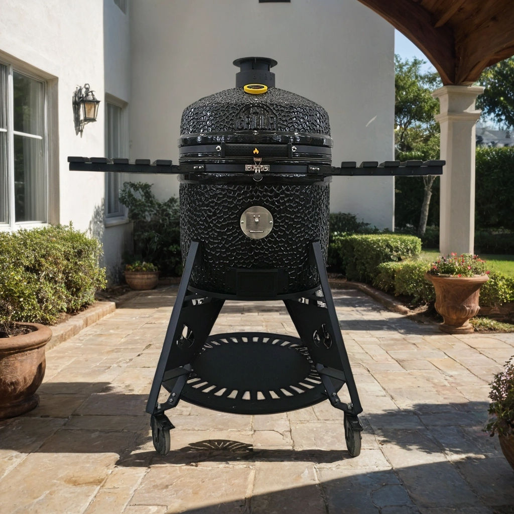 GRLLR Ember Pro Kamado Shiny Black including Trolley