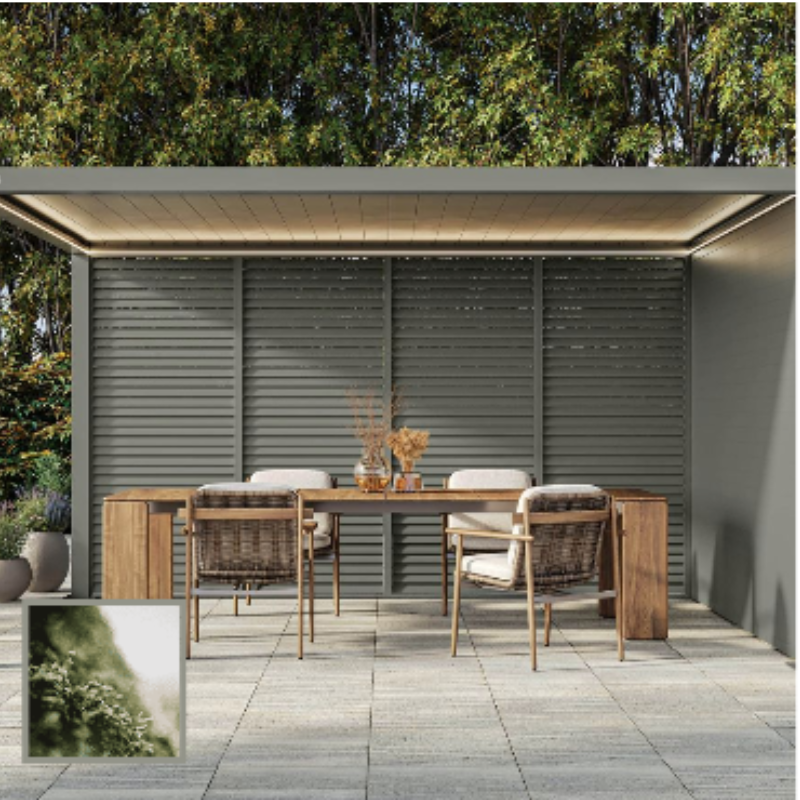 Morvelle Pergola with Motorised Louvred Roof