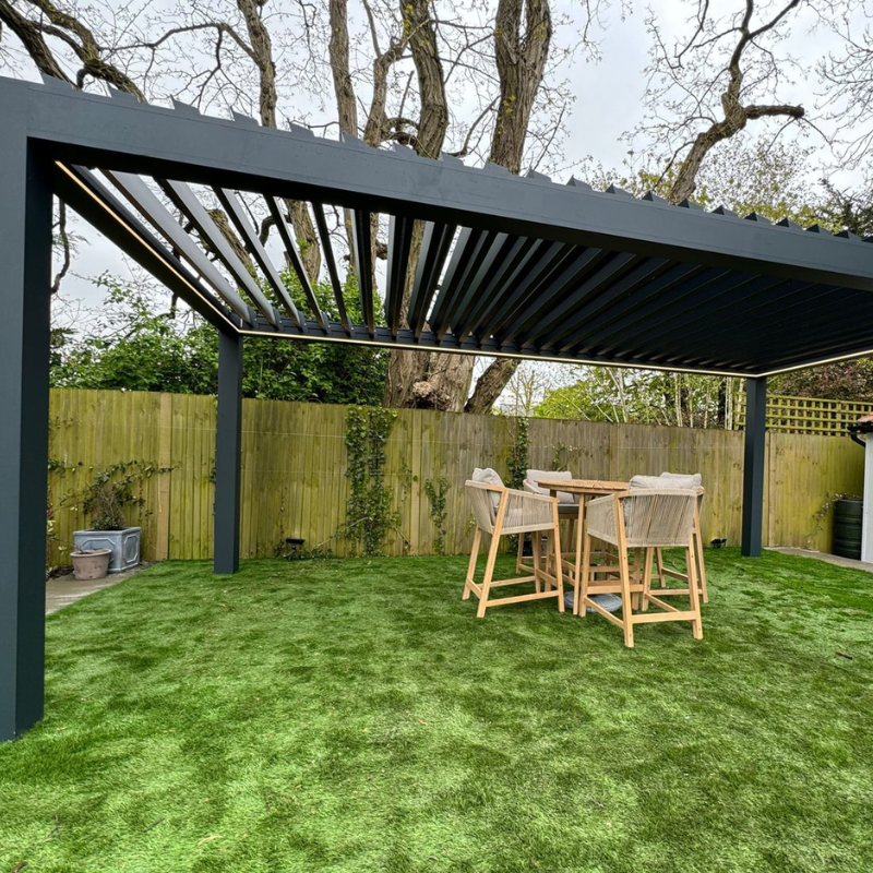Morvelle Pergola with Motorised Louvred Roof