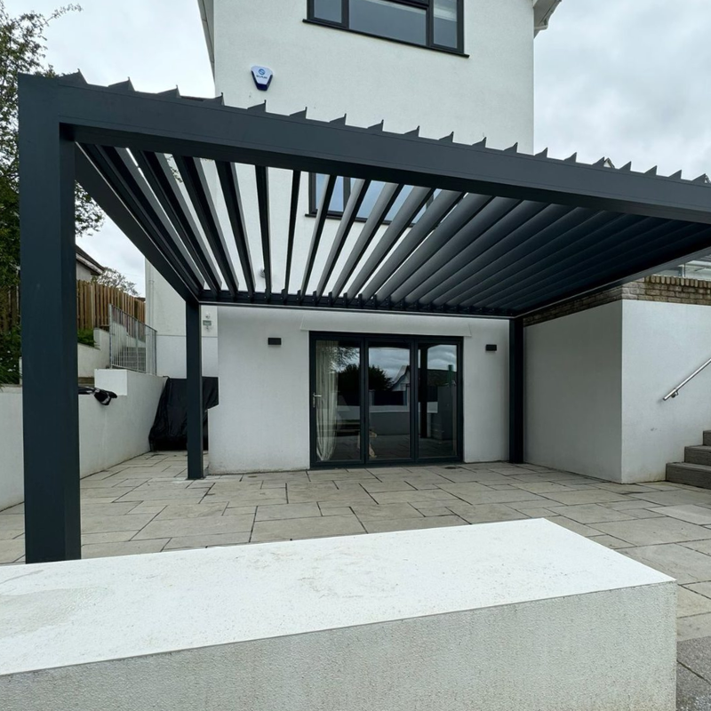 Morvelle Pergola with Motorised Louvred Roof