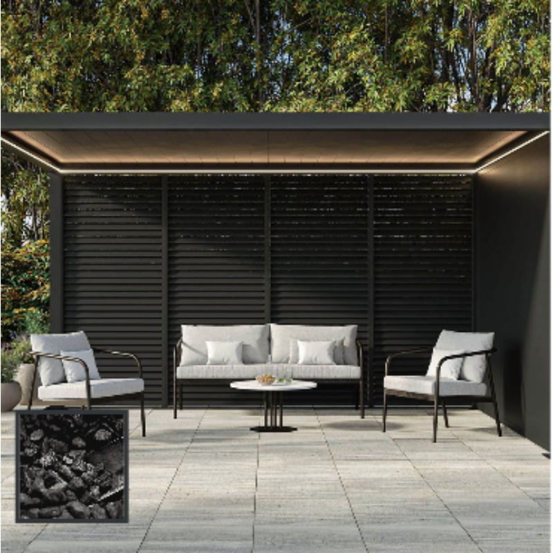 Morvelle Pergola with Motorised Louvred Roof
