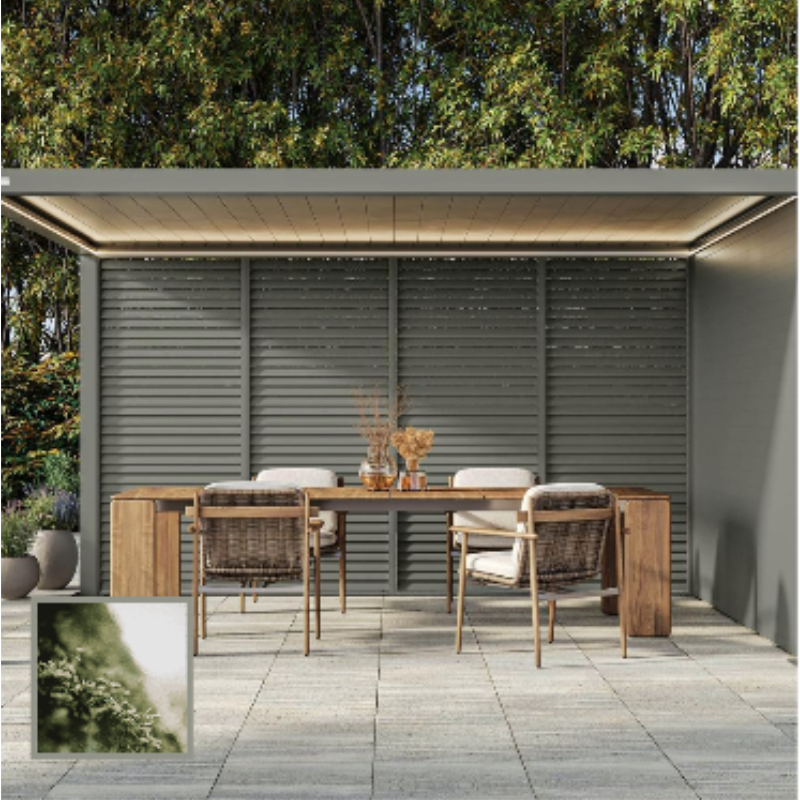 Morvelle Pergola with Motorised Louvred Roof