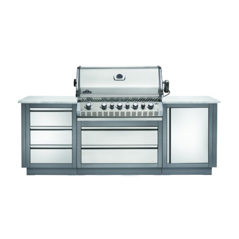 Napoleon Oasis 100 Stainless Steel Modular Outdoor Kitchen with Napoleon Prestige Pro 665 Built in BBQ