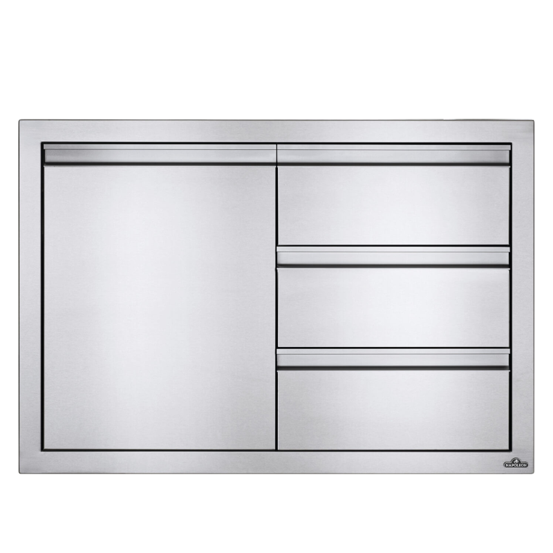 Napoleon Single Door & Triple Drawer Combo Built in I  36 x 24 inch