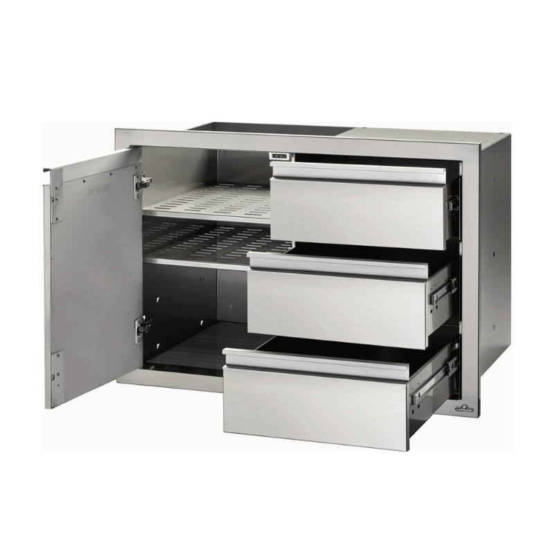 Napoleon Single Door & Triple Drawer Combo Built in I  36 x 24 inch