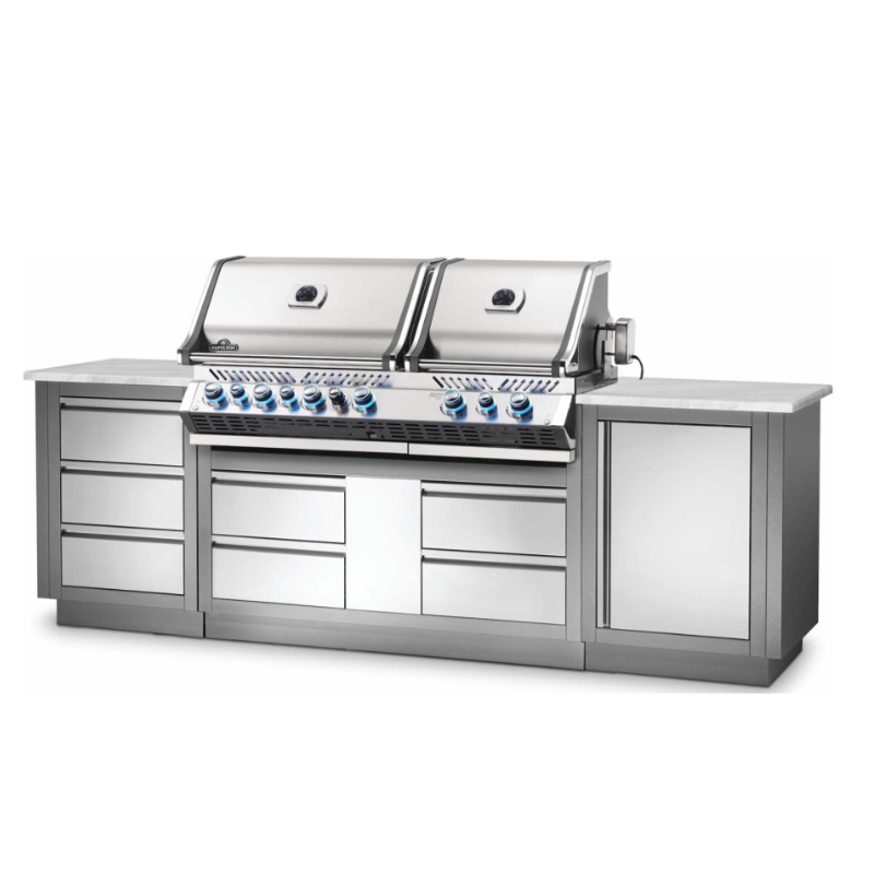 Napoleon Oasis 100 Modular Outdoor Kitchen with Built in BIPRO825 BBQ & Free Rotisserie