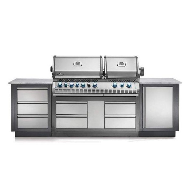 Napoleon Oasis 100 Modular Outdoor Kitchen with Built in BIPRO825 BBQ & Free Rotisserie
