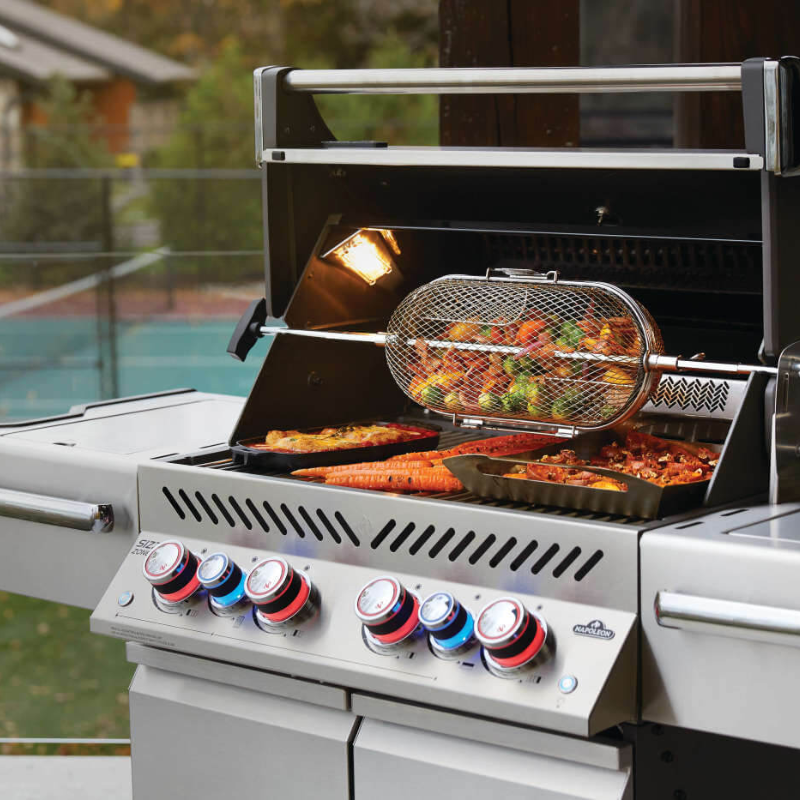 Napoleon Prestige® PRO 500 RSIB Free Standing BBQ in Stainless Steel with Infrared Side and Rear Burners