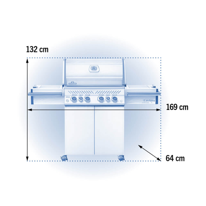Napoleon Prestige® PRO 500 RSIB Free Standing BBQ in Stainless Steel with Infrared Side and Rear Burners
