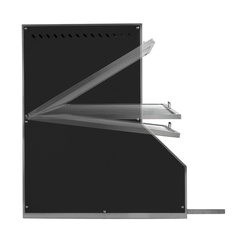 Pujadas Black V-shaped Open Grill with Mobile Cabinet