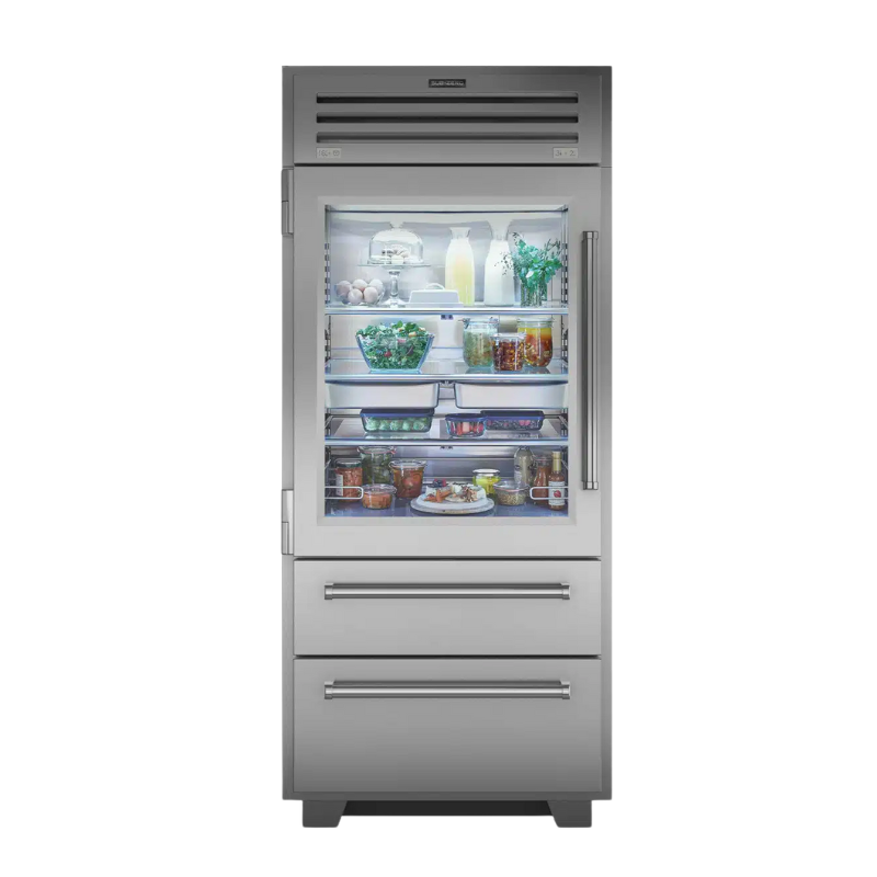 Sub-Zero ICBPRO3650G 91.4cm Built-in Fridge Freezer with Glass Door