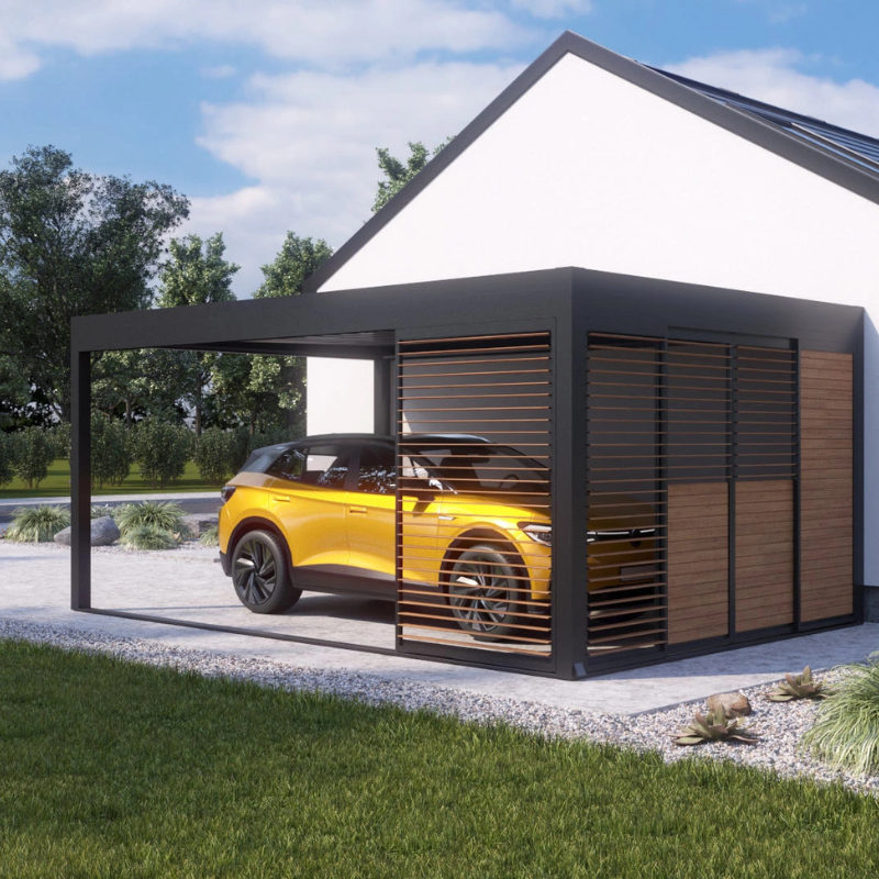 Tarasola Aluminum Carport with Utility Room