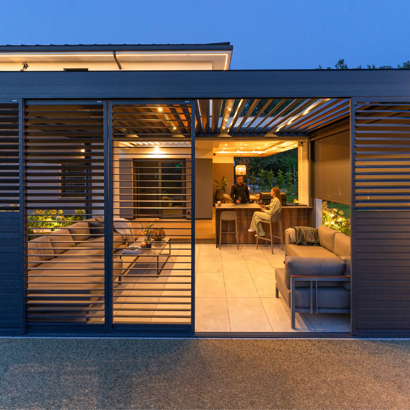 Tarasola Technic New Bioclimatic Pergola – 4 m Width × 3 m Projection I Wall Mounted