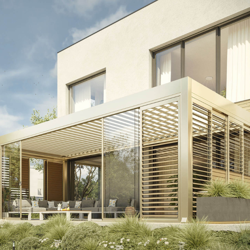 Tarasola Technic New 4 × 3.5 m Bioclimatic Pergola I Wall Mounted