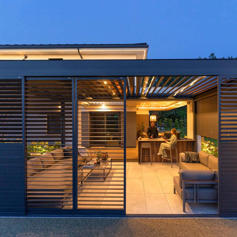 Tarasola Technic New Bioclimatic Pergola – 5 m Width × 3.5 m Projection | Wall Mounted