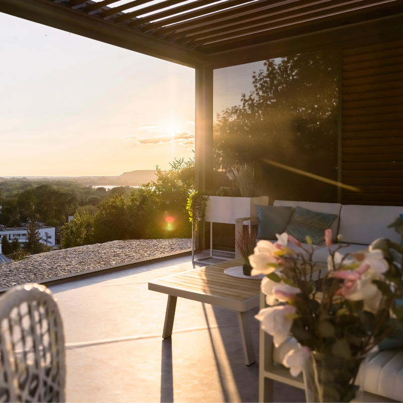 Tarasolar Technic Pro Bioclimatic Pergola with Integrated Zip Blind