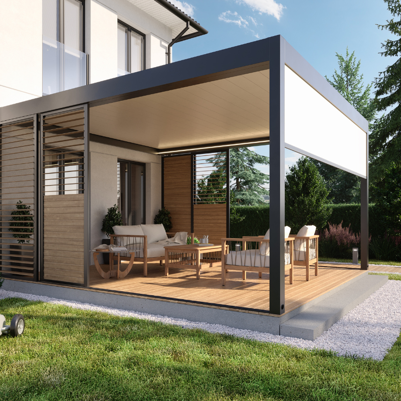 Tarasolar Technic Pro Bioclimatic Pergola with Integrated Zip Blind