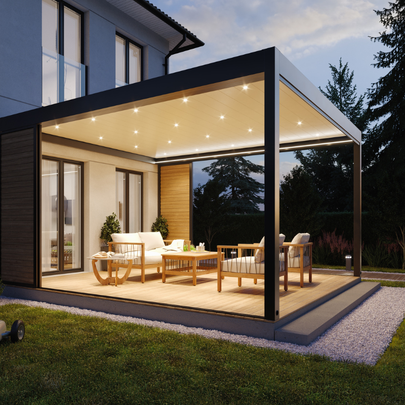 Tarasolar Technic Pro Bioclimatic Pergola with Integrated Zip Blind