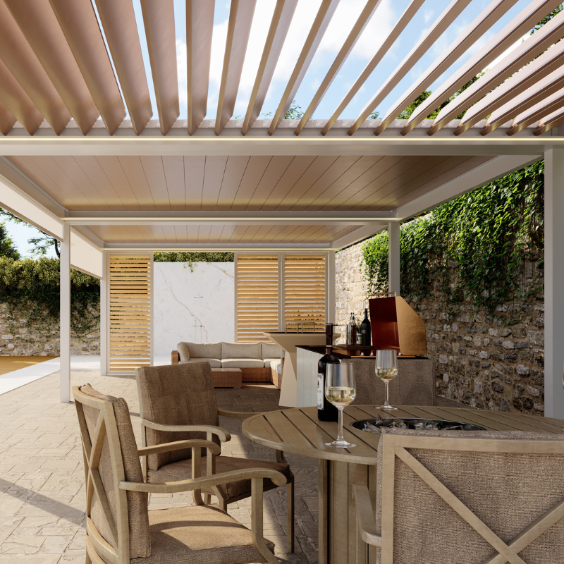 Tarasolar Technic Pro Bioclimatic Pergola with Integrated Zip Blind