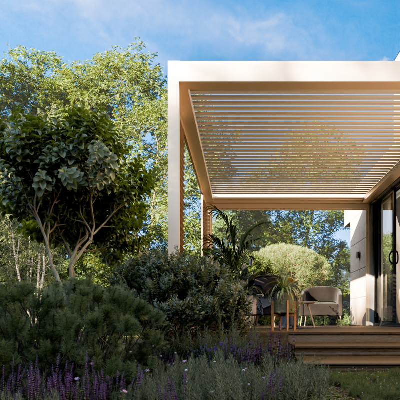 Tarasolar Technic View with Retractable Louvered Roof
