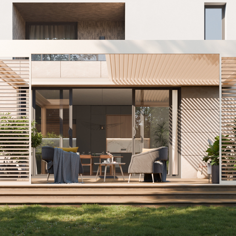 Tarasolar Technic View with Retractable Louvered Roof