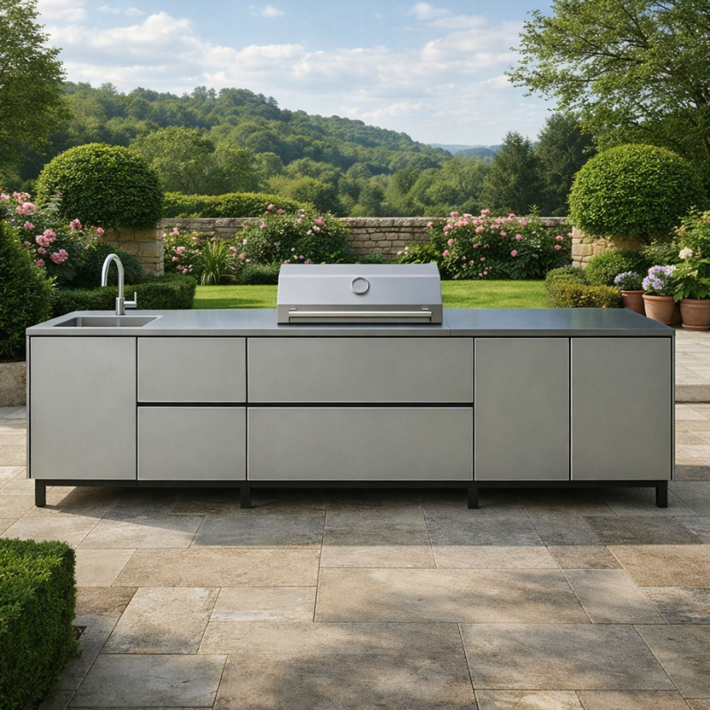 The Tetbury Modular Outdoor Kitchen in 304 Grade Stainless Steel