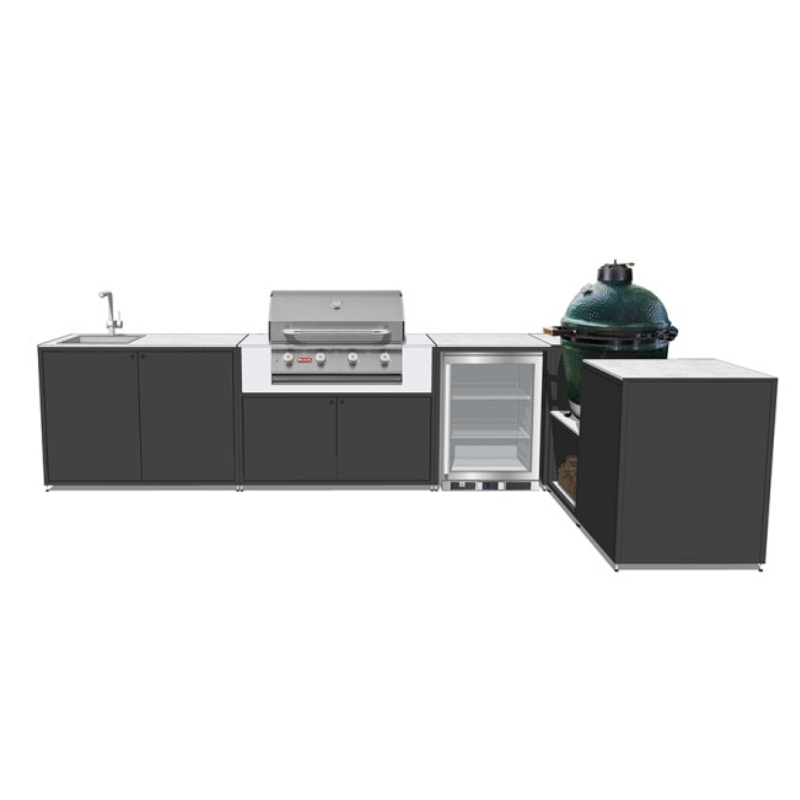 EO Chroma Outdoor Kitchen Black Edition S15 Outdoor Kitchen with Large Big Green Egg