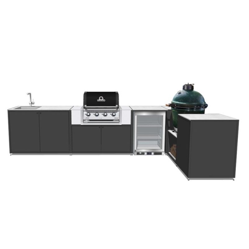 EO Chroma Outdoor Kitchen Black Edition S15 Outdoor Kitchen with Large Big Green Egg