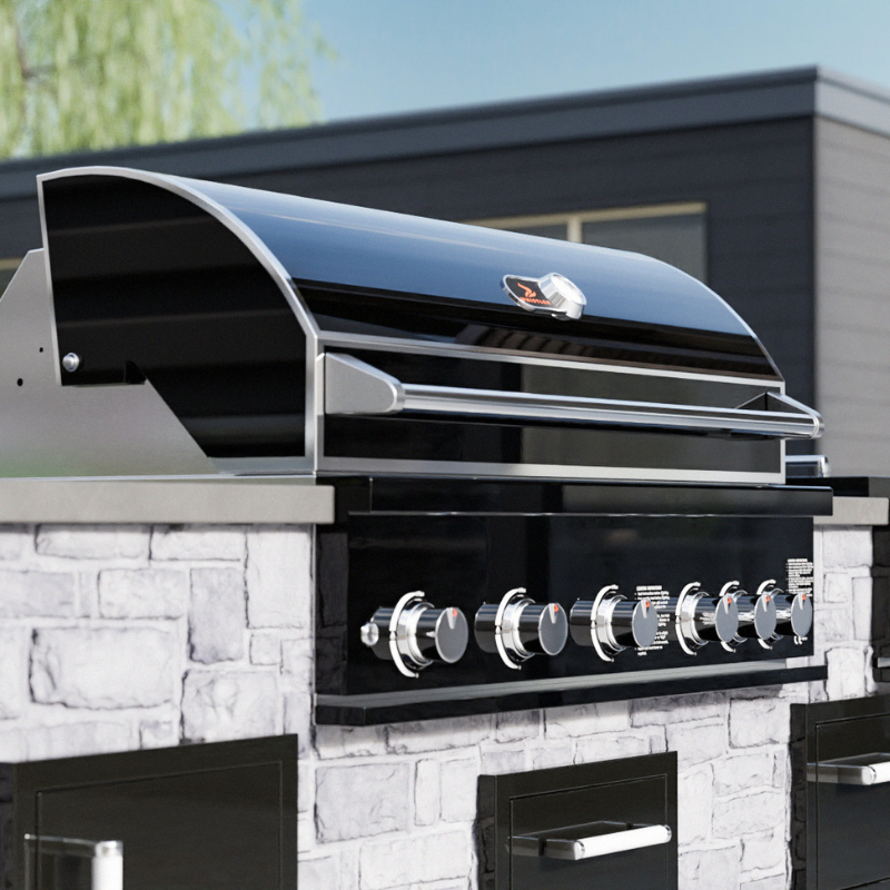 Whistler Burford Black 5 Burner Barbecue with Rotisserie and Weather Cover