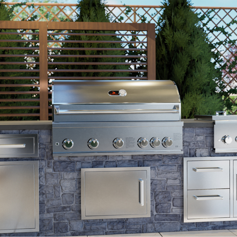 Whistler Burford Black 5 Burner Barbecue with Rotisserie and Weather Cover