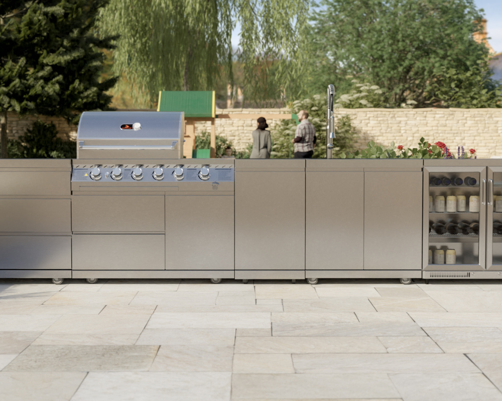 Whistler Cirencester Lechlade Outdoor Kitchen 4 Burner BBQ, Sink and Fridge