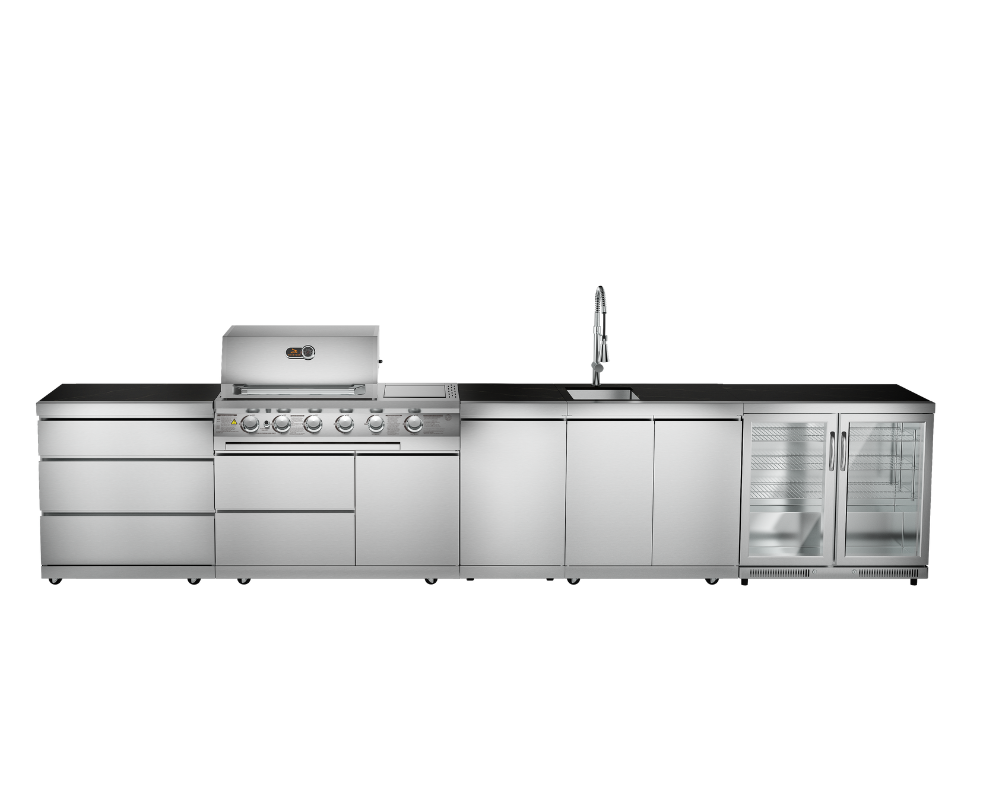 Whistler Cirencester Lechlade Outdoor Kitchen 4 Burner BBQ, Sink and Fridge