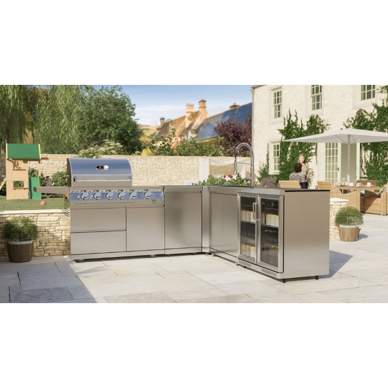 Whistler Marlborough Outdoor Kitchen 4 Burner BBQ, Sink and Fridge