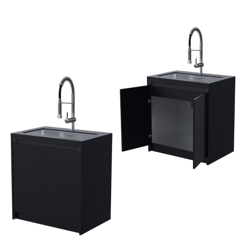 Whistler Fairford Premium Outdoor Kitchen Sink – 80cm Grey Cabinet Unit