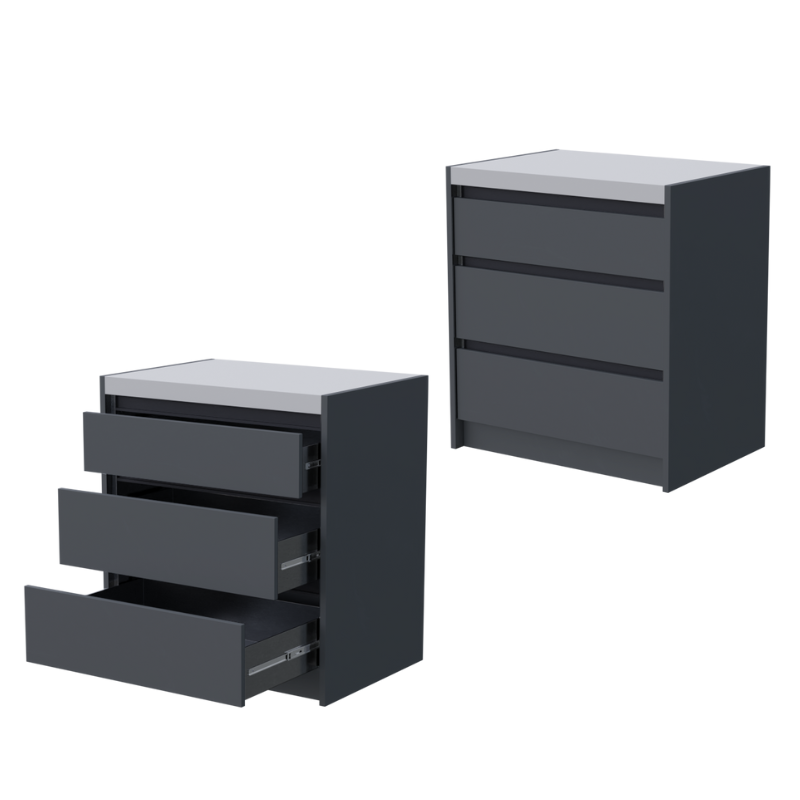 Whistler Fairford 80cm Outdoor Kitchen Cabinet – Grey Triple Drawer Storage