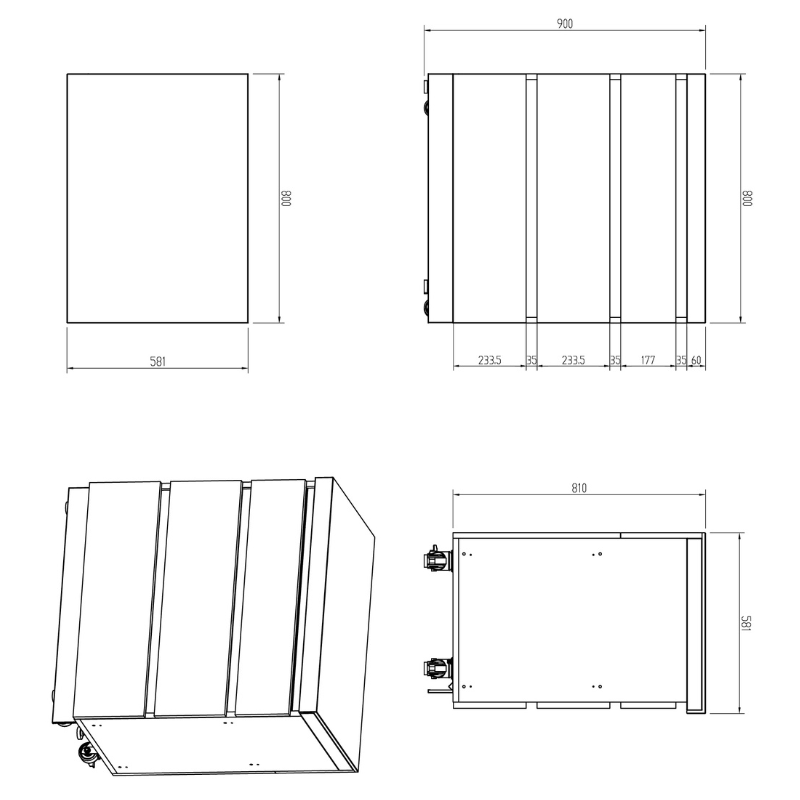 Whistler Fairford 80cm Outdoor Kitchen Cabinet – Grey Triple Drawer Storage