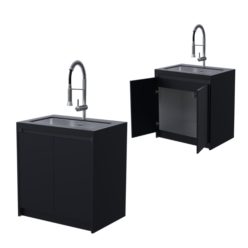 Whistler Fairford Premium 4.5M Black Outdoor Kitchen with Burford 5-Burner BBQ