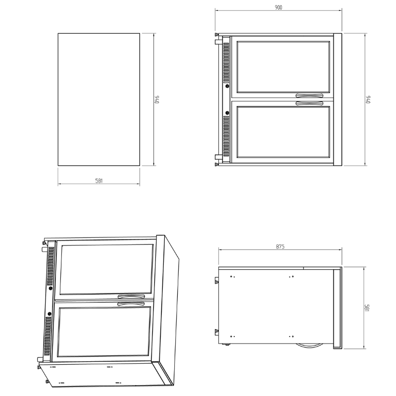 Whistler Fairford 5M Full-Length Black Outdoor Kitchen Modular Setup