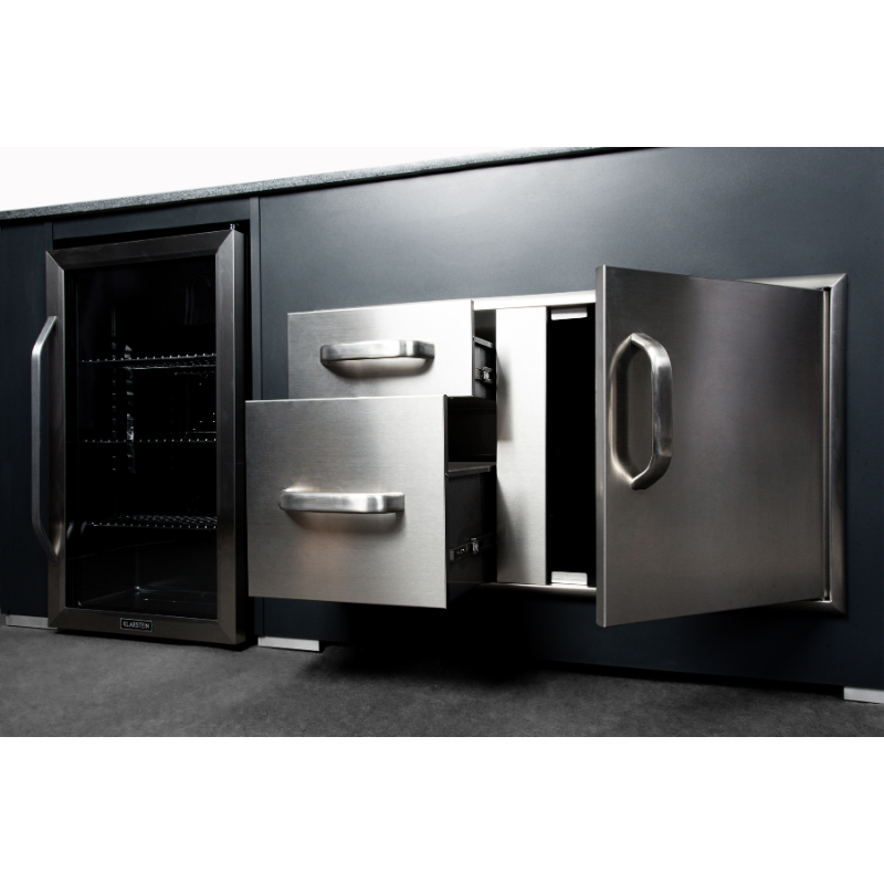 Grillandia 'Well Done' U-Shaped Outdoor Kitchen with Big Green Egg & Entertainment Center