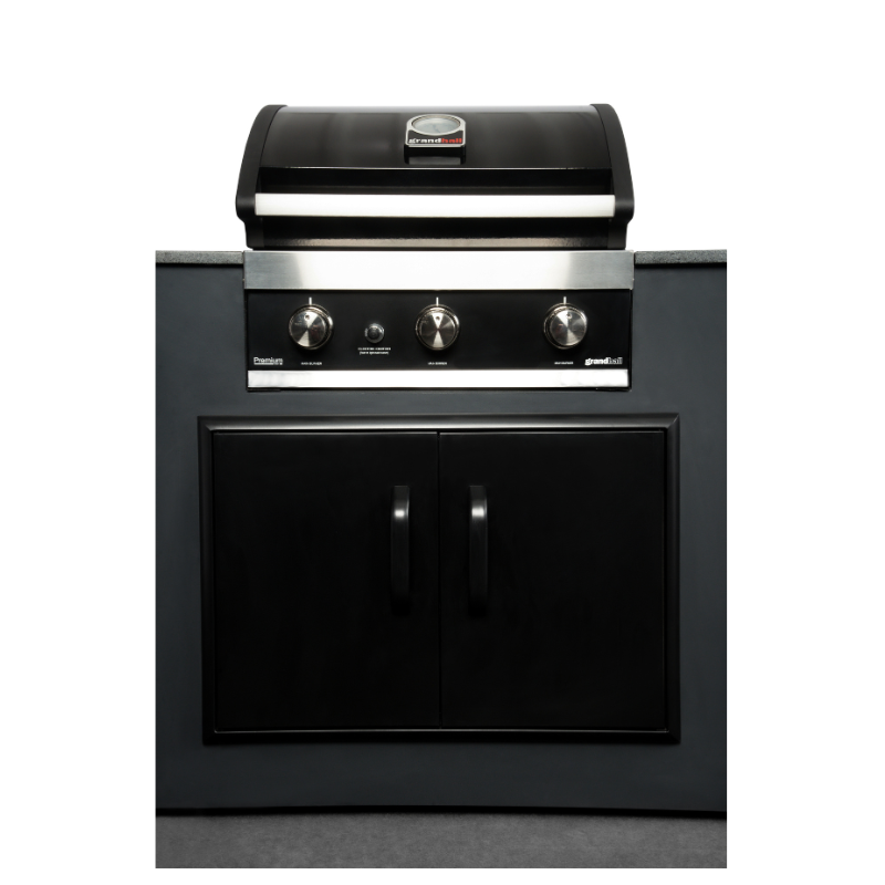 Grillandia 'Well Done' U-Shaped Outdoor Kitchen with Big Green Egg & Entertainment Center