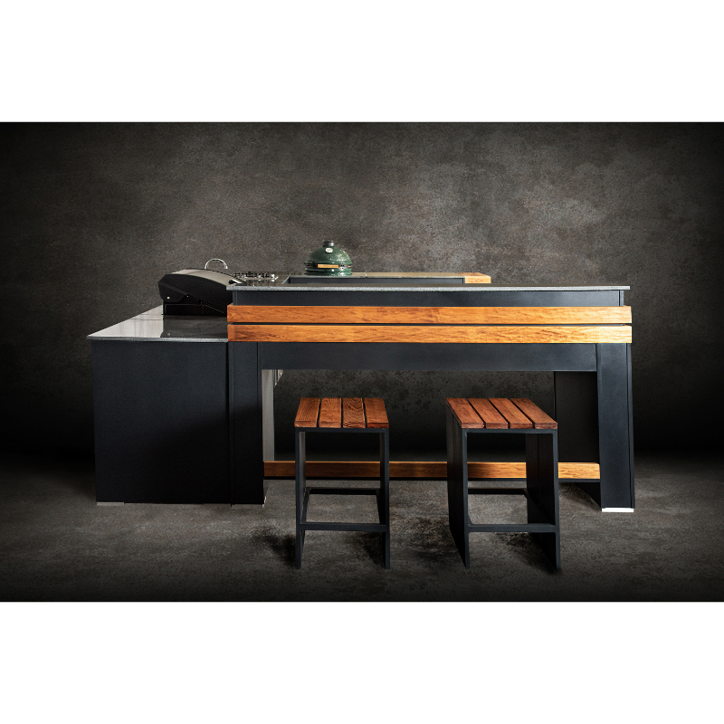 Grillandia 'Well Done' U-Shaped Outdoor Kitchen with Big Green Egg & Entertainment Center